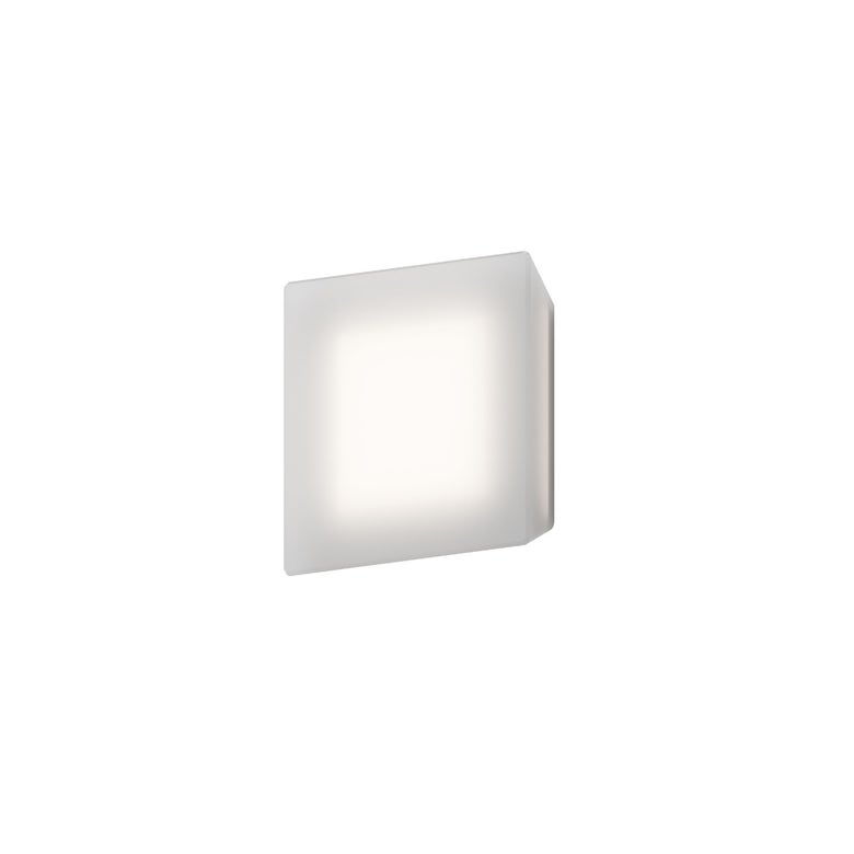SONNEMAN Mist 1-Light LED Textured White Clear Etched Glass Diffuser Shade Square Wall Sconce