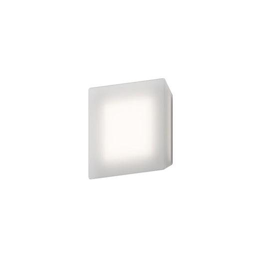 SONNEMAN Mist 1-Light LED Textured White Clear Etched Glass Diffuser Shade Square Wall Sconce