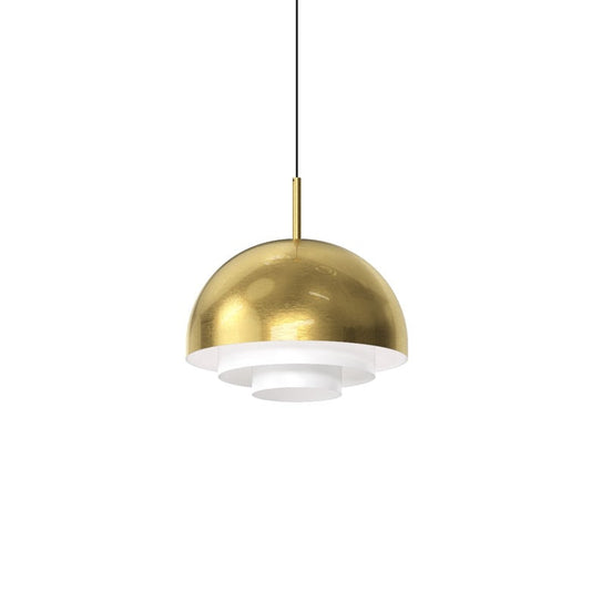 SONNEMAN Modern Tiers 12" 1-Light Brass Dome Metal Shade Pendant Light