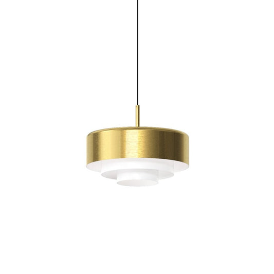 SONNEMAN Modern Tiers 12" 1-Light Brass Flat Metal Shade Pendant Light