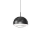 SONNEMAN Modern Tiers 12" 1-Light Satin Black Dome Metal Shade Pendant Light