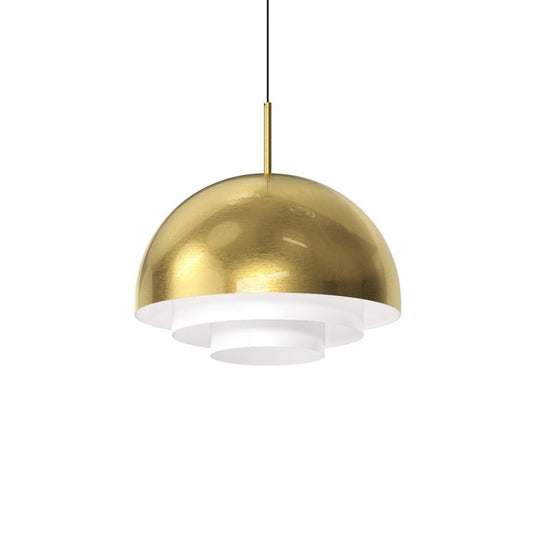 SONNEMAN Modern Tiers 16" 1-Light Brass Dome Metal Shade Pendant Light