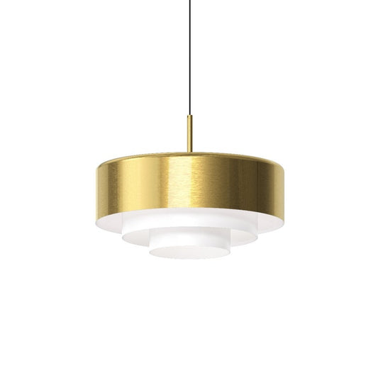 SONNEMAN Modern Tiers 16" 1-Light Brass Flat Metal Shade Pendant Light