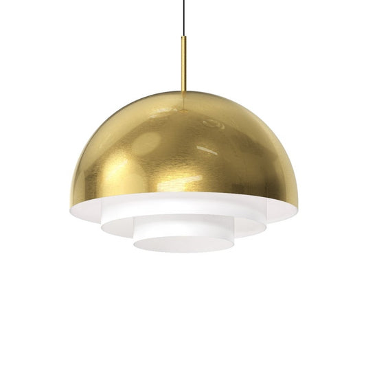 SONNEMAN Modern Tiers 20" 1-Light Brass Dome Metal Shade Pendant Light