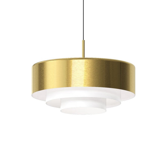 SONNEMAN Modern Tiers 20" 1-Light Brass Flat Metal Shade Pendant Light