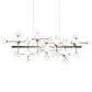 SONNEMAN Nebula Bar 42-Light LED Satin Nickel White Cased Glass Shade Chandelier With 20FT Cord Length