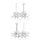 SONNEMAN Nebula Square 15-Light LED Standard Satin Nickel White Cased Glass Shade Chandelier With 6FT Cord Length