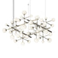 SONNEMAN Nebula Square 15-Light LED Standard Satin Nickel White Cased Glass Shade Chandelier With 6FT Cord Length