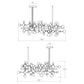 SONNEMAN Nebula Square 31-Light LED Large Satin Nickel White Cased Glass Shade Chandelier With 6FT Cord Length