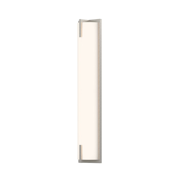 SONNEMAN New Edge 24" 1-Light LED Satin Nickel White Etched Glass Shade Vanity Bath Bar Lighting