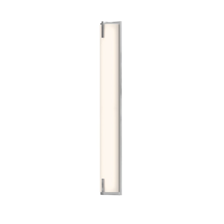 SONNEMAN New Edge 32" 1-Light LED Polished Chrome White Etched Glass Shade Vanity Bath Bar Lighting