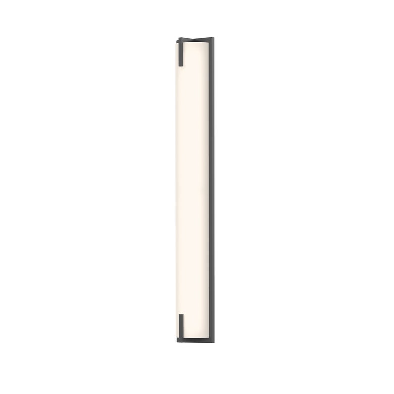 SONNEMAN New Edge 32" 1-Light LED Satin Black White Etched Glass Shade Vanity Bath Bar Lighting
