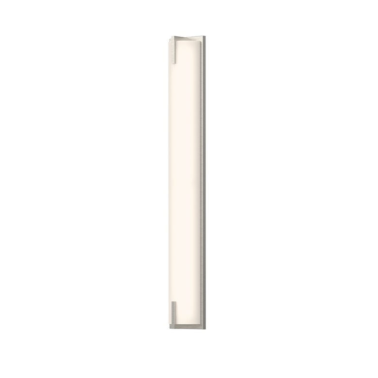 SONNEMAN New Edge 32" 1-Light LED Satin Nickel White Etched Glass Shade Vanity Bath Bar Lighting