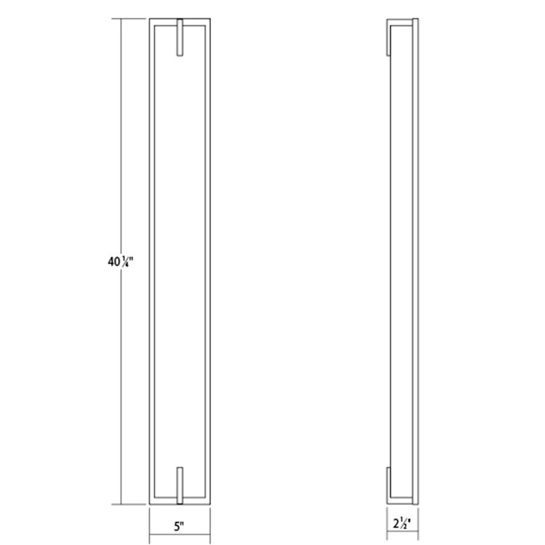 SONNEMAN New Edge 40" 1-Light LED Polished Chrome White Etched Glass Shade Vanity Bath Bar Lighting