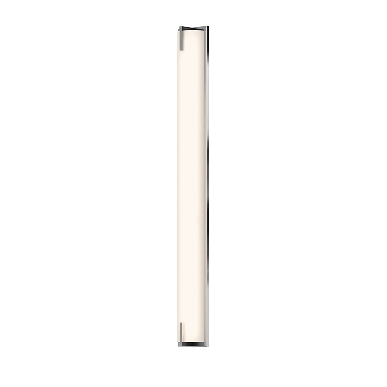 SONNEMAN New Edge 40" 1-Light LED Polished Chrome White Etched Glass Shade Vanity Bath Bar Lighting
