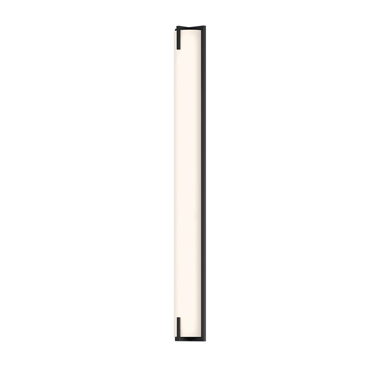 SONNEMAN New Edge 40" 1-Light LED Satin Black White Etched Glass Shade Vanity Bath Bar Lighting