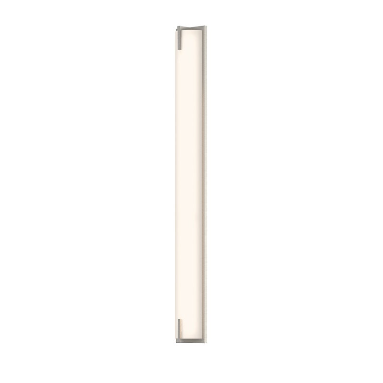 SONNEMAN New Edge 40" 1-Light LED Satin Nickel White Etched Glass Shade Vanity Bath Bar Lighting