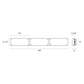 SONNEMAN Oceana 44" 3-Light LED Satin Nickel Etched Glass Shade Vanity Bath Bar Lighting