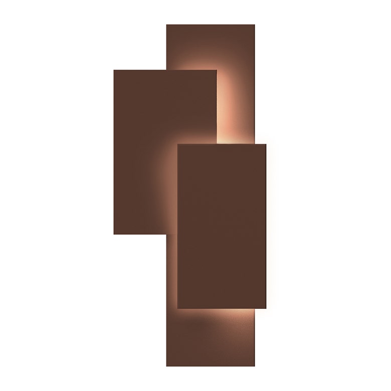 SONNEMAN Offset 1-Light LED Textured Bronze Aluminum Shade Wall Sconce Panels