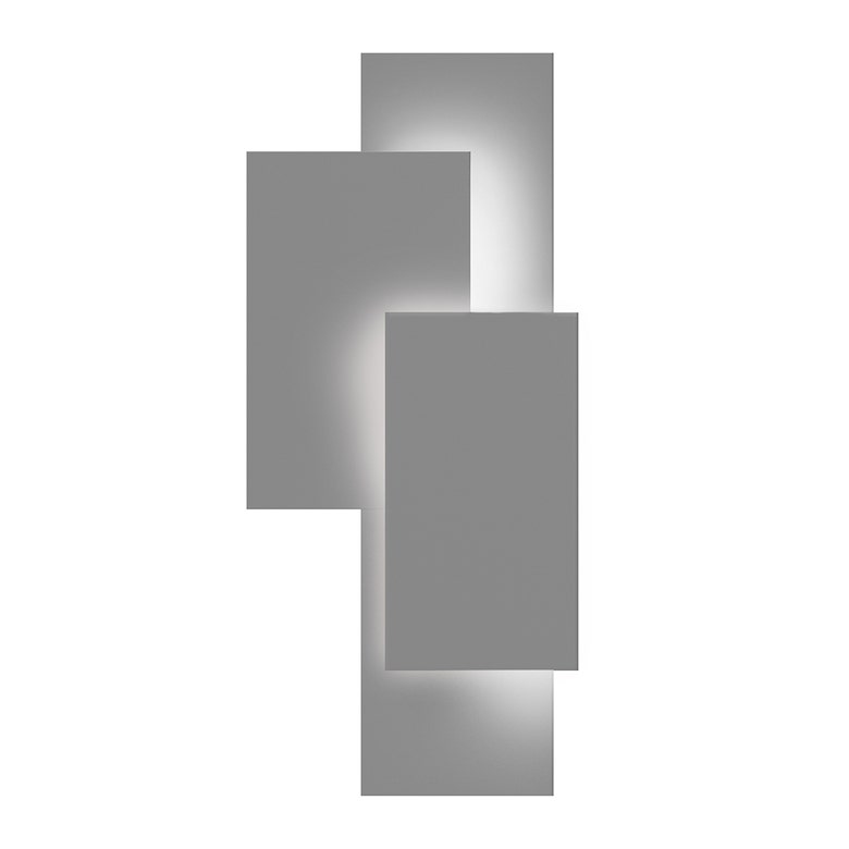 SONNEMAN Offset 1-Light LED Textured Gray Aluminum Shade Wall Sconce Panels