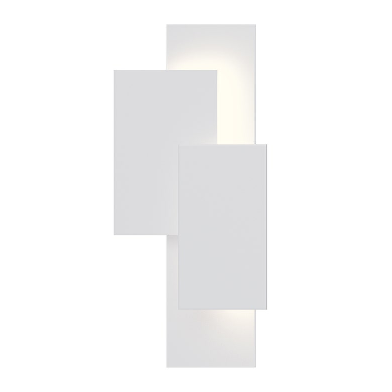 SONNEMAN Offset 1-Light LED Textured White Aluminum Shade Wall Sconce Panels