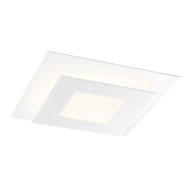 SONNEMAN Offset 16" LED Square Textured White Surface Flush Mount