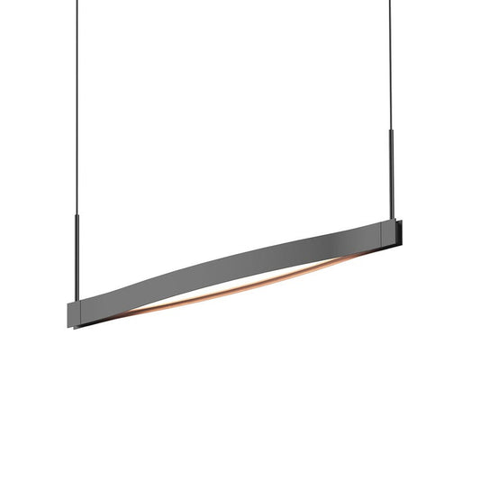 SONNEMAN Ola 28" 1-Light LED Single Liner Satin Black Linear Suspension Pendant Light