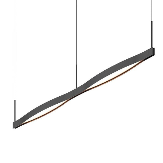 SONNEMAN Ola 55" 2-Light LED Double Liner Satin Black Linear Suspension Pendant Light