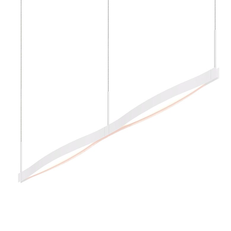 SONNEMAN Ola 55" 2-Light LED Double Liner Satin White Linear Suspension Pendant Light