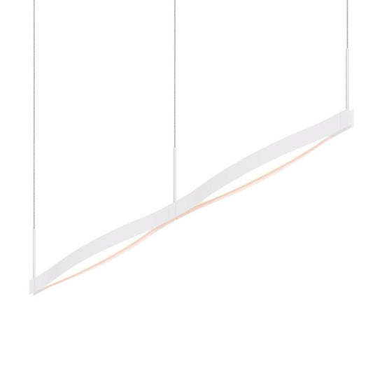 SONNEMAN Ola 55" 2-Light LED Double Liner Satin White Linear Suspension Pendant Light