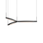 SONNEMAN Ola 55" 3-Light LED Tri-Star Satin Black Linear Suspension Pendant Light