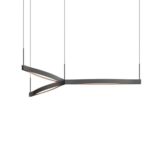 SONNEMAN Ola 55" 3-Light LED Tri-Star Satin Black Linear Suspension Pendant Light