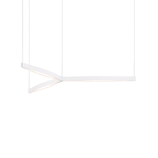 SONNEMAN Ola 55" 3-Light LED Tri-Star Satin White Linear Suspension Pendant Light