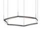 SONNEMAN Ola 55" 6-Light LED Single Ring Satin Black Linear Suspension Pendant Light