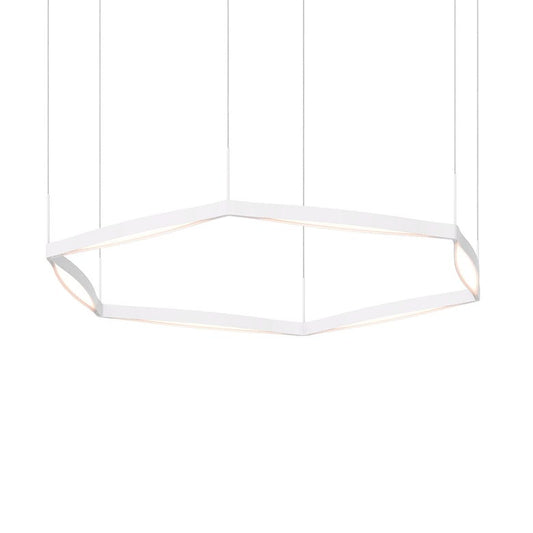 SONNEMAN Ola 55" 6-Light LED Single Ring Satin White Linear Suspension Pendant Light