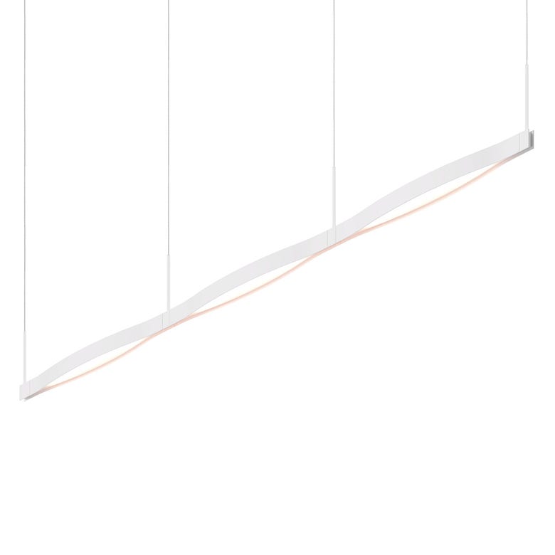 SONNEMAN Ola 82" 3-Light LED Triple Liner Satin White Linear Suspension Pendant Light