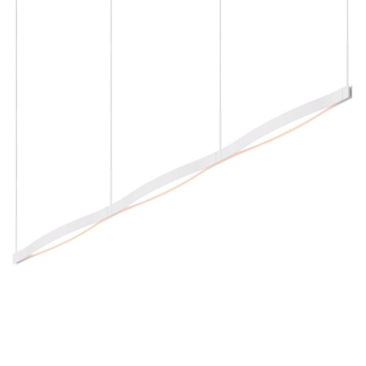 SONNEMAN Ola 82" 3-Light LED Triple Liner Satin White Linear Suspension Pendant Light