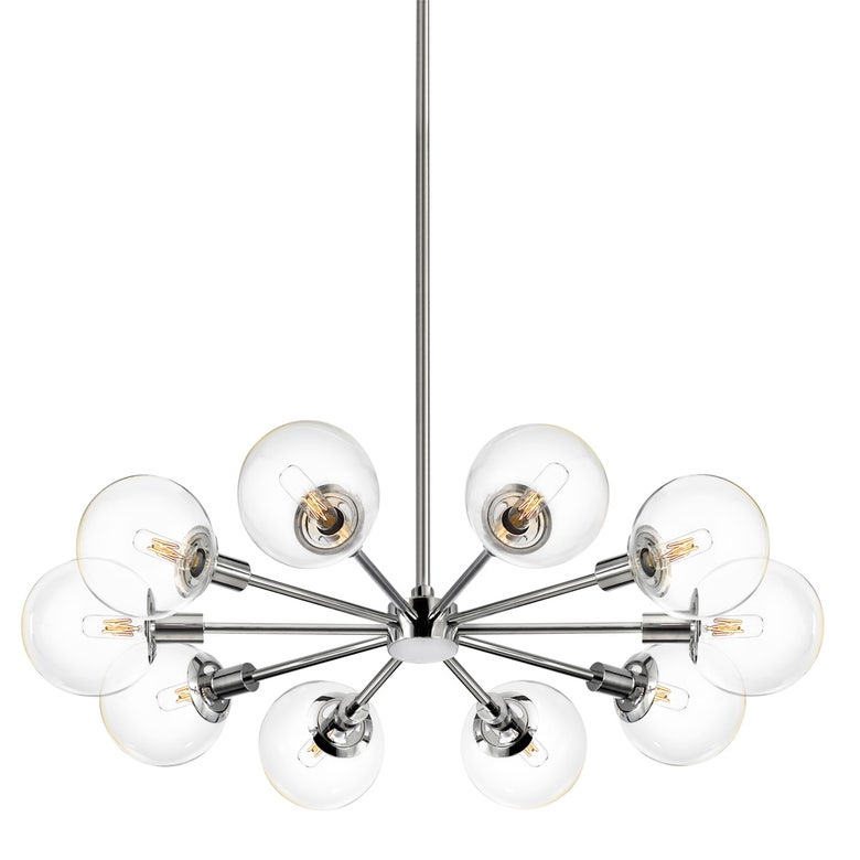 SONNEMAN Orb 10-Light Radial Polished Chrome Chandelier