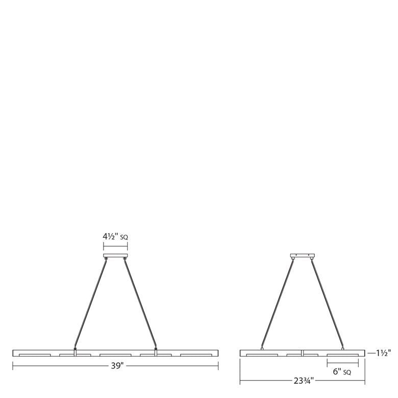 SONNEMAN Panels 7-Light LED Rectangle Polished Chrome Pendant Light