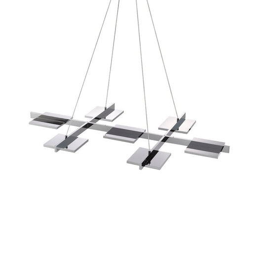 SONNEMAN Panels 7-Light LED Rectangle Polished Chrome Pendant Light