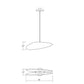 SONNEMAN Papillons 1-Light LED Satin Black Metal Shade Long Oval Single Pendant Light