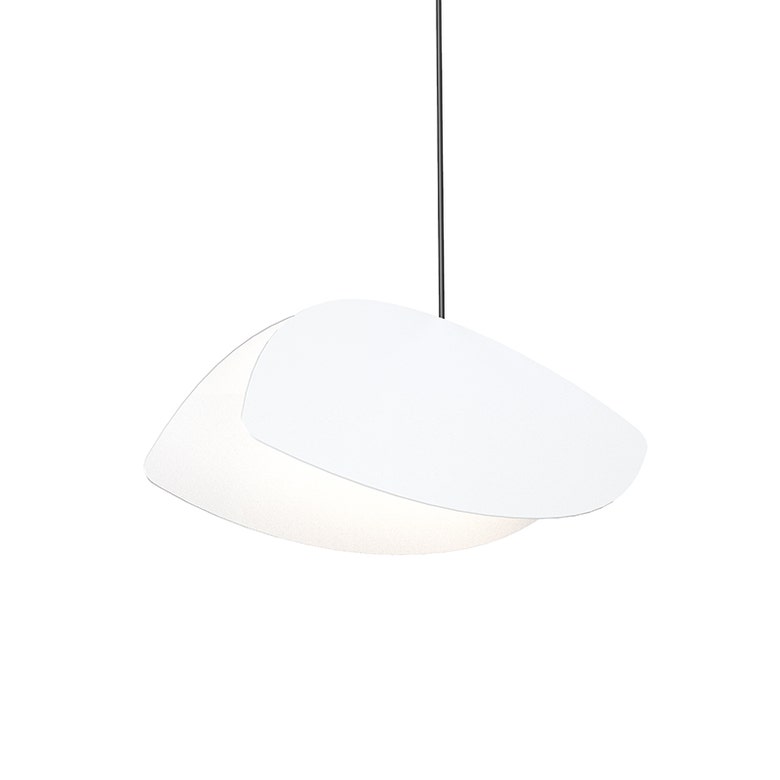 SONNEMAN Papillons 1-Light LED Satin White Metal Shade Standard Single Pendant Light