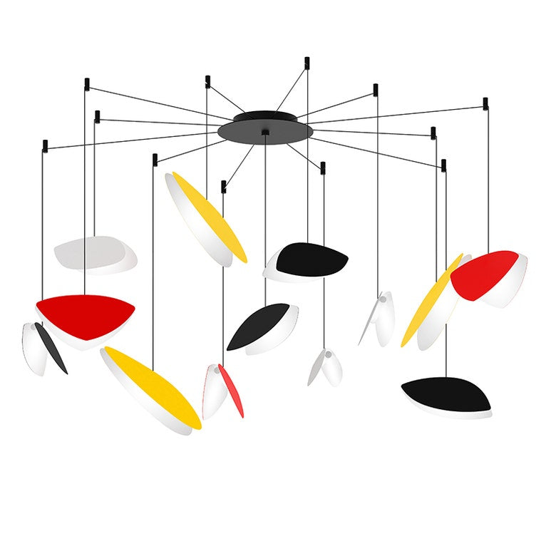 SONNEMAN Papillons 13-Light LED Swag Chandelier With Assorted Shade Finish