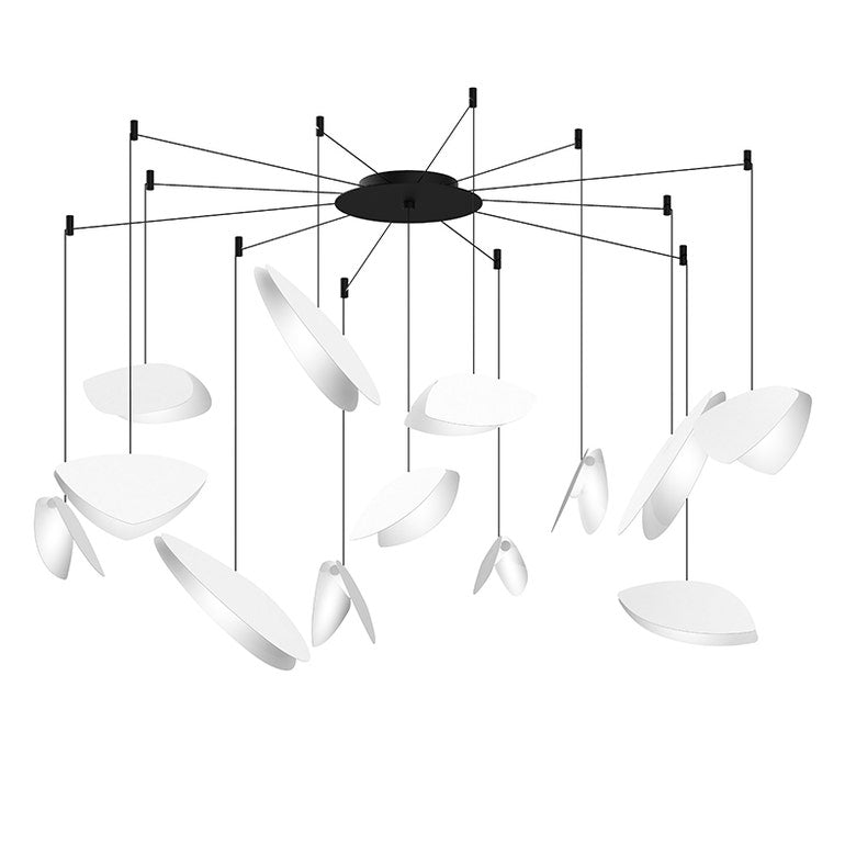 SONNEMAN Papillons 13-Light LED Swag Chandelier With Satin White Shade Finish