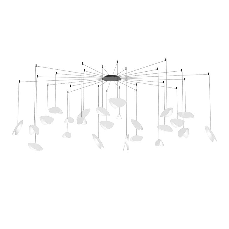 SONNEMAN Papillons 24-Light LED Swag Chandelier With Satin White Shade Finish