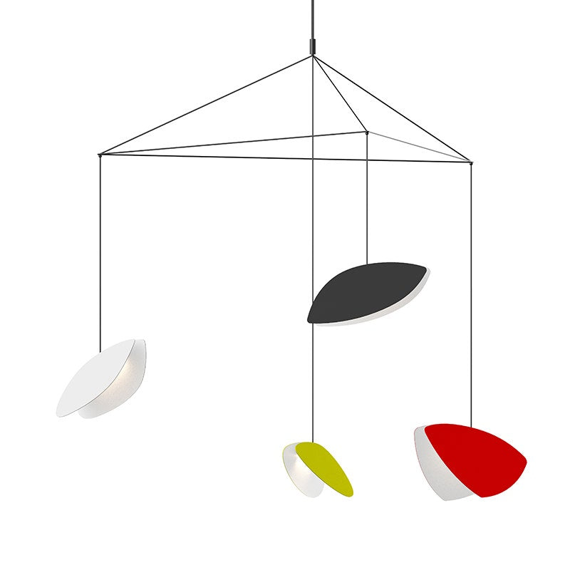 SONNEMAN Papillons 4-Light LED Large Chandelier With Assorted Shade Finish