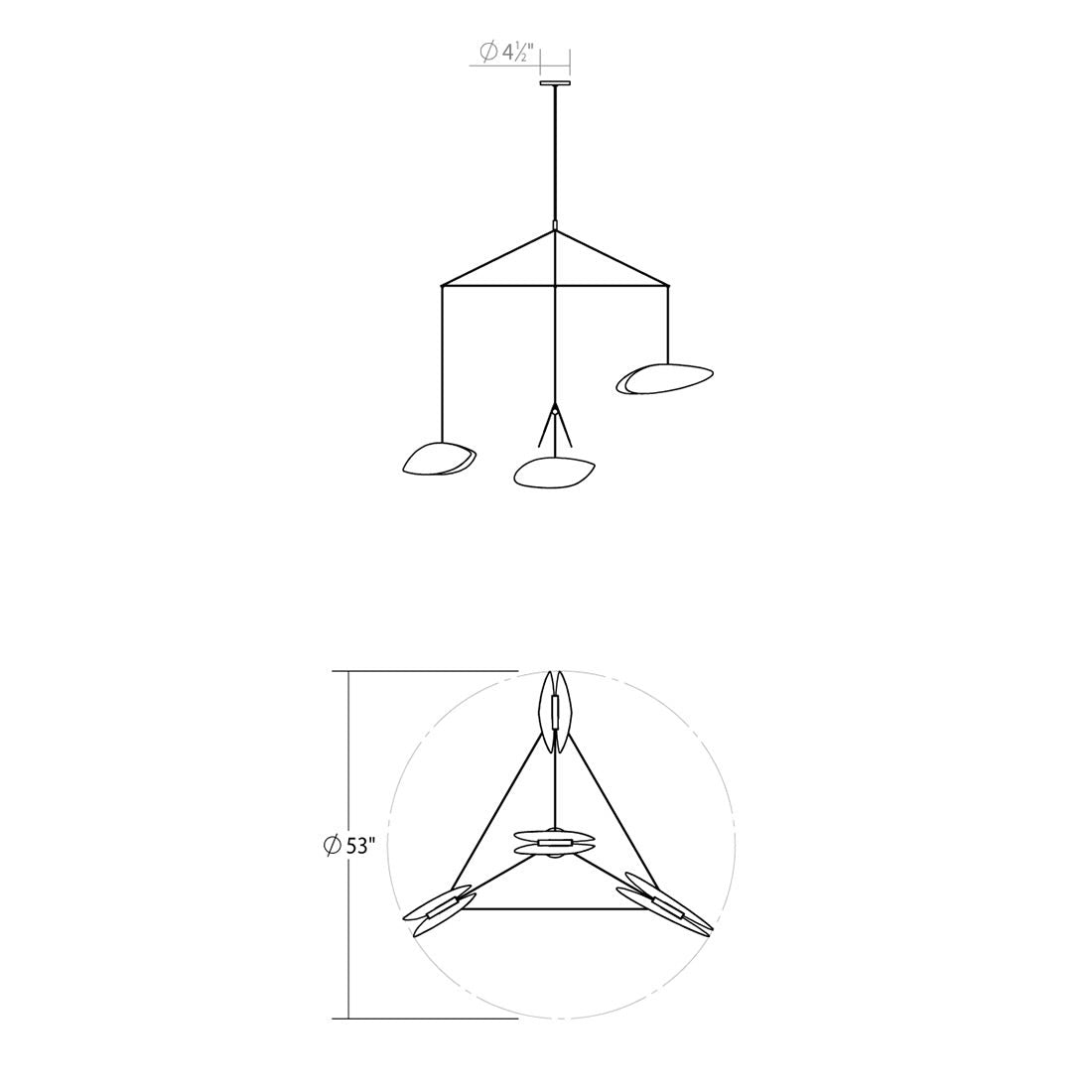 SONNEMAN Papillons 4-Light LED Large Chandelier With Satin White Shade Finish