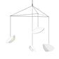 SONNEMAN Papillons 4-Light LED Large Chandelier With Satin White Shade Finish