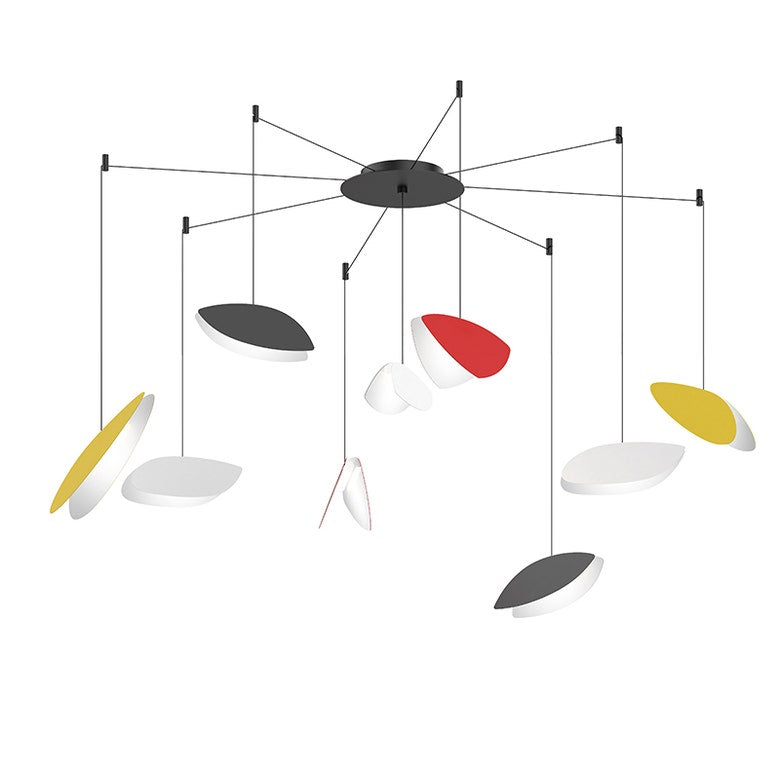 SONNEMAN Papillons 9-Light LED Swag Chandelier With Assorted Shade Finish