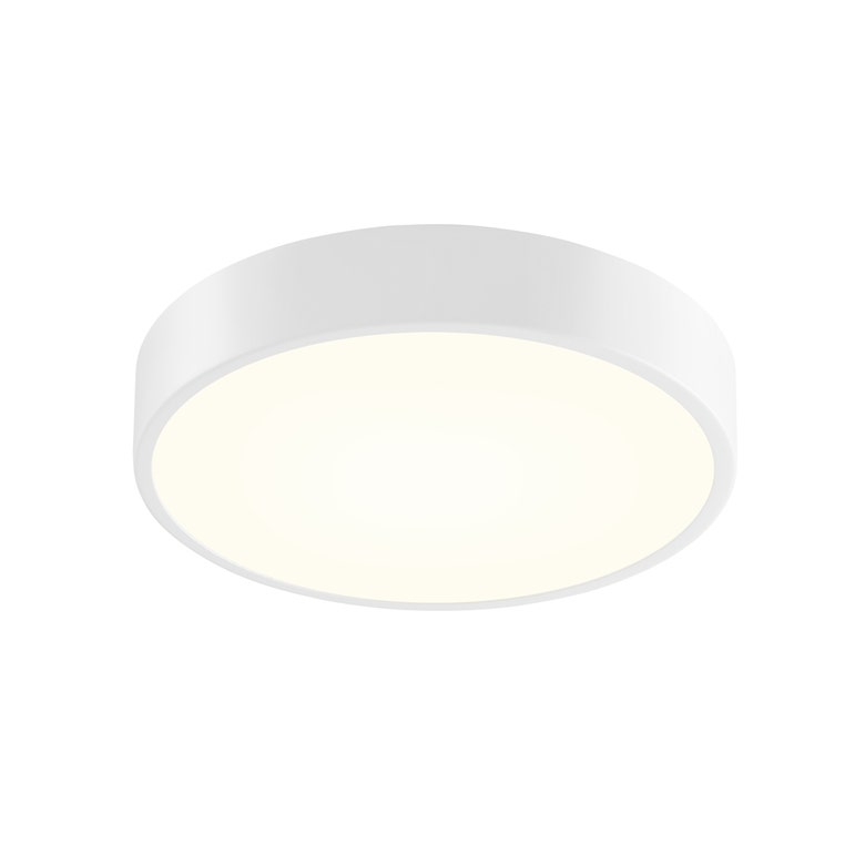 SONNEMAN Pi 12" Round LED Textured White Metal and Acrylic Shade Surface Flush Mount Lighting